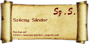 Szécsy Sándor névjegykártya