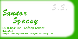 sandor szecsy business card
